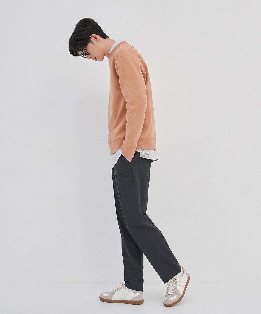 BASIC HOUSE Uni Recycled Semi-Overfit Sweatshirt Orange Lwts0101