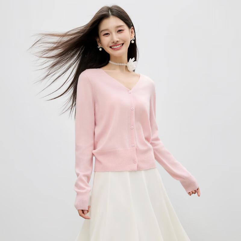 Autumn Water Beauty 100% Merino Wool V-Neck Cardigan