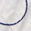 Vintage High Quality Natural Lapis Lazuli Design Sense Collarbone Chain Necklace