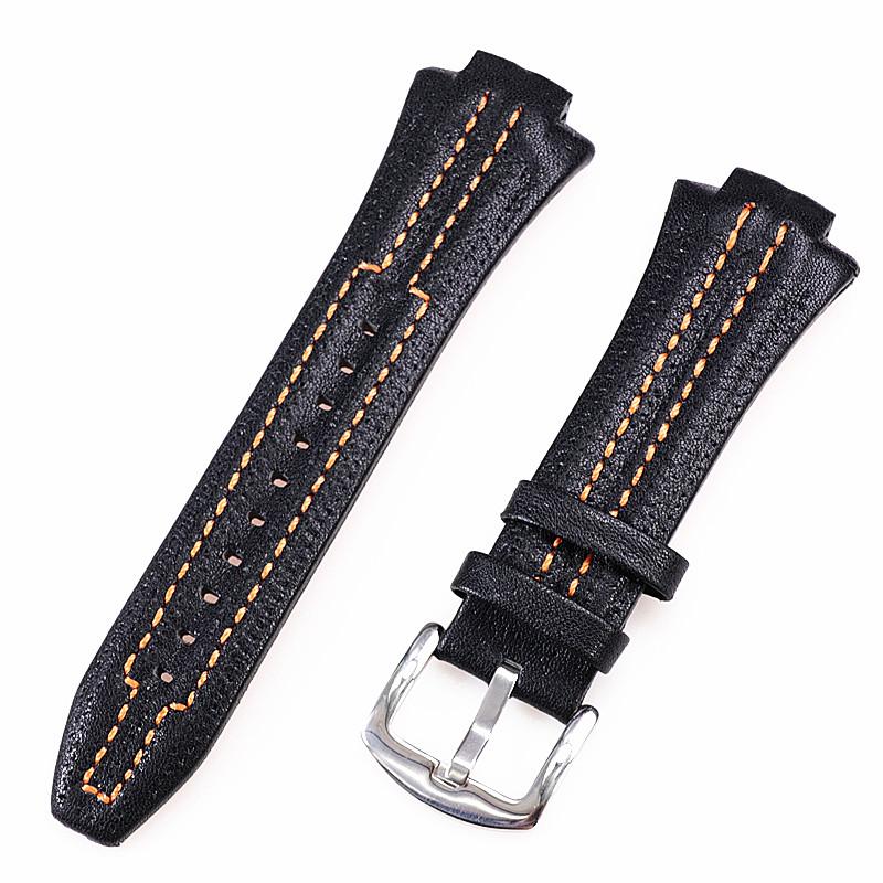 

27mmx15Convex mouth For Seiko Sportura SNL029P2-SNL021P1 SNL595P2 SNL017P1 Leather Watch Strap Men s Watchband Bracelet Belt 27-15mm чорний