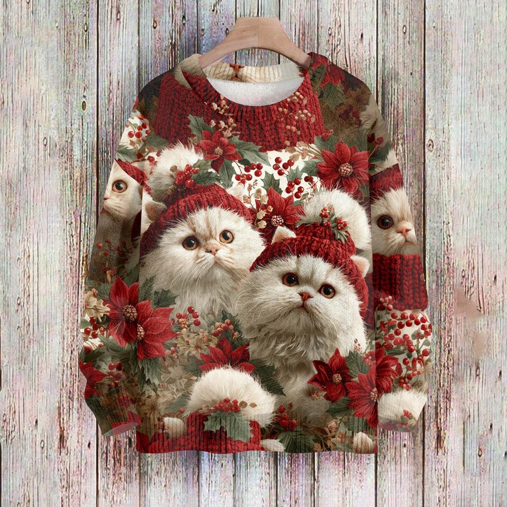 Christmas Sweatshirts For Women Knit Sweater Cute Shirt Fall Crewneck Pullover Tops