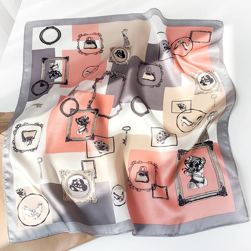 

53 * 53 см шелковичный маленький квадратный шарф многофункциональный профессиональный модный декоративный шелковый шарф для весны и осени теплая шаль 53*53CM