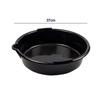 Oil Drain Pan 37 Cm Large Opening Plastic Basin with Guided Pour Lip and Stable Base, 6.5 L Vehicle Service Drain Pan for Home Maintenance