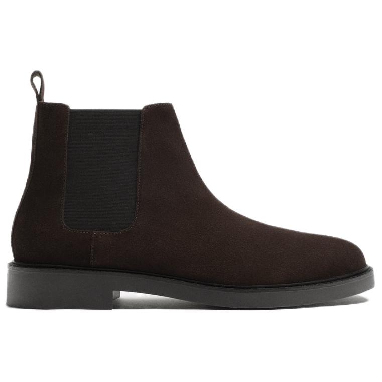 Zara Elegant Minimalist Short Chelsea Boots Men boots Brown 12018520-35