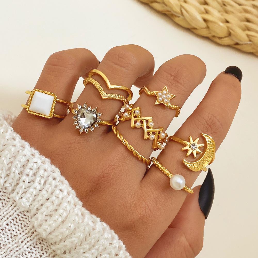 Mushan Women's Multi-Joint 22-Piece Heart & Butterfly Ring Set