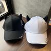 Hiphop Bull Horn Baseball Cap Korean Style Peaked Cap Portable Metal Ring Baseball Hat  Summer