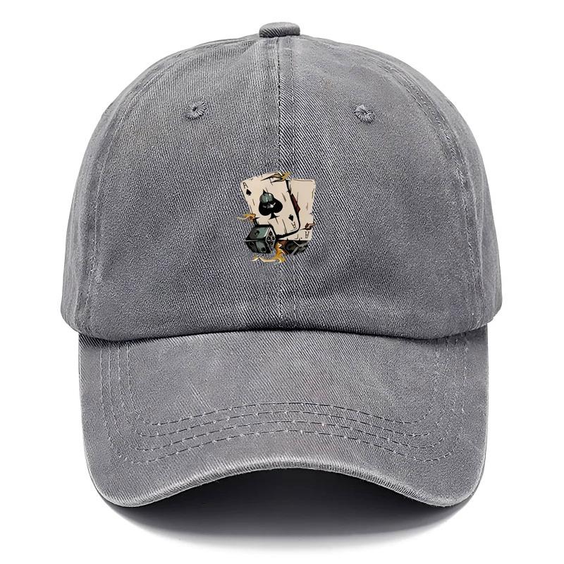 Baseball Cap Men Poker Dice Pattern Dad Cap Adjustable Party Game Night Hat Racing Theme Hats Street Stylewear Vintage Washed Cotton