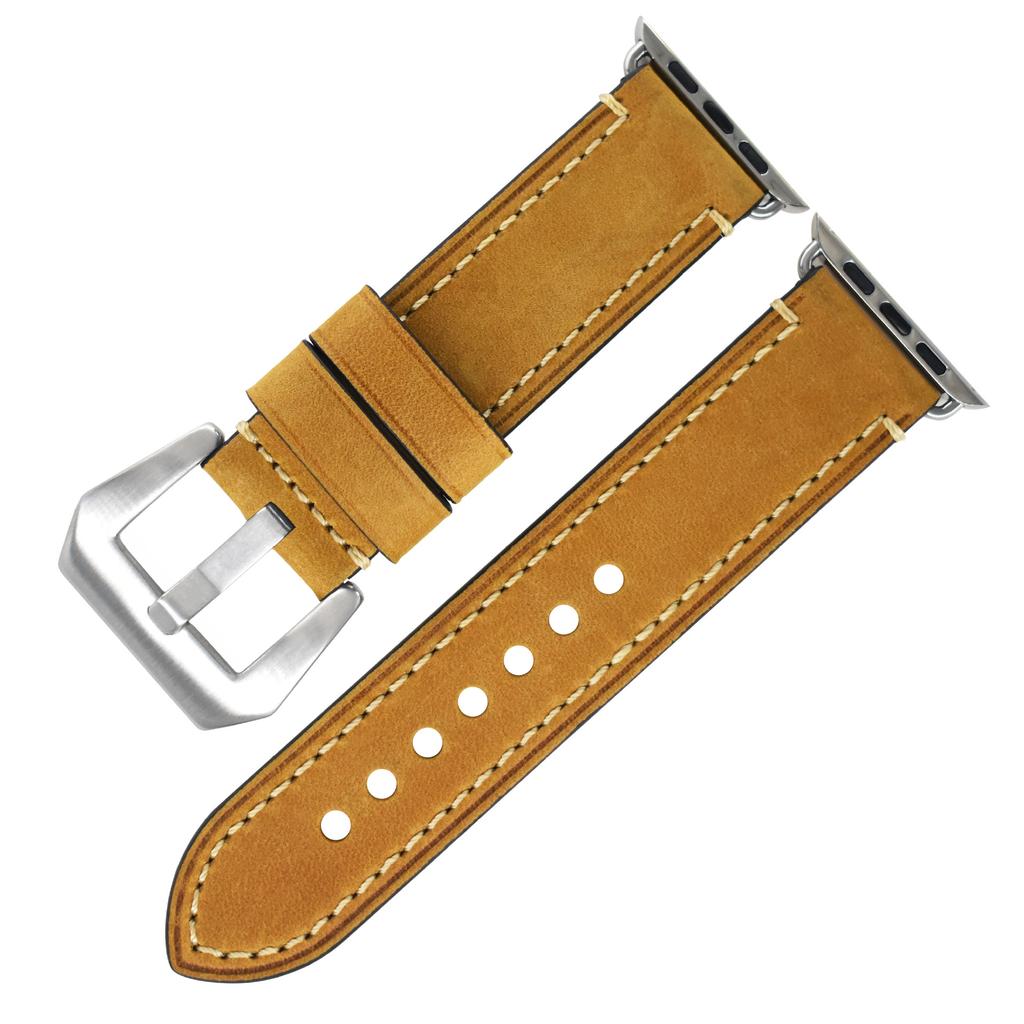 Suitable For Apple S7 Watch Apple Iwatch Strap First Layer Crazy Horse Leather Pin Buckle Watch8 Watch Strap