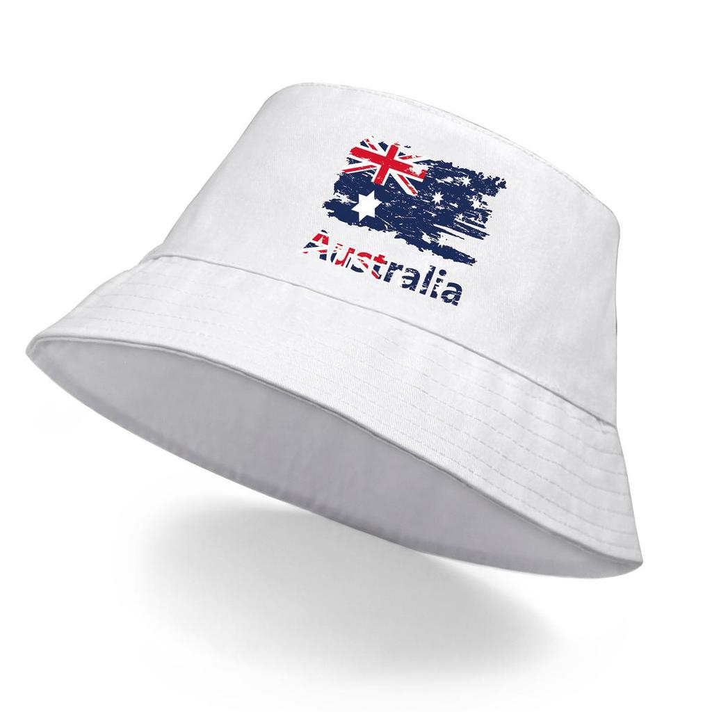 Bucket Hat With Australian Federal Flag Print , Commonwealth Blue Ensign Fisherman Cap Lightweight Casual Solid Color Fishing Hat