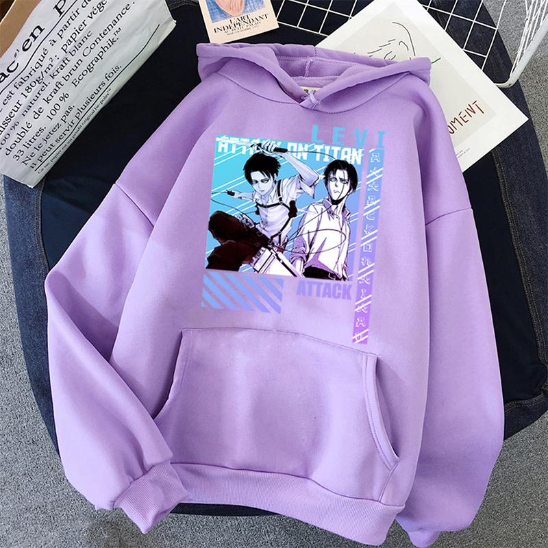 Horké Anime Attack On Titan Levi Ackerman Grafický Potisk Mikina s Kapucí Pánská Dámská Manga Mikiny Oversized Mikina Harajuku Streetwear