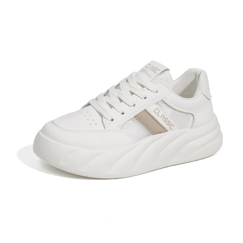 Lavsko Pustende Hvite Sko for Kvinner Vår Ny Internettkjendis Stor Hode Brødsko Plattform Fritidssko Ktw2625