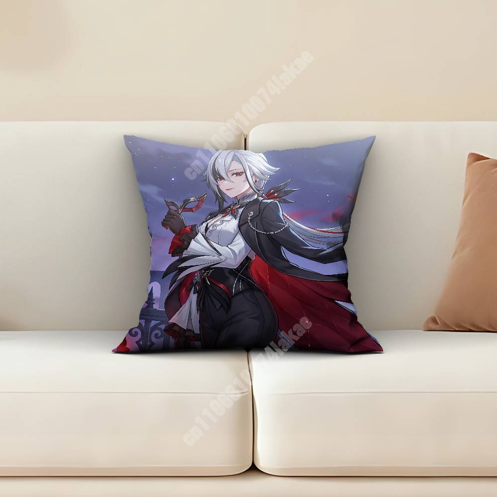 Genshin Impact Arlecchino The Knave Sofa Couch Pillow Cover Cushion Case Cozy Bedroom Accent Studio Furnishing