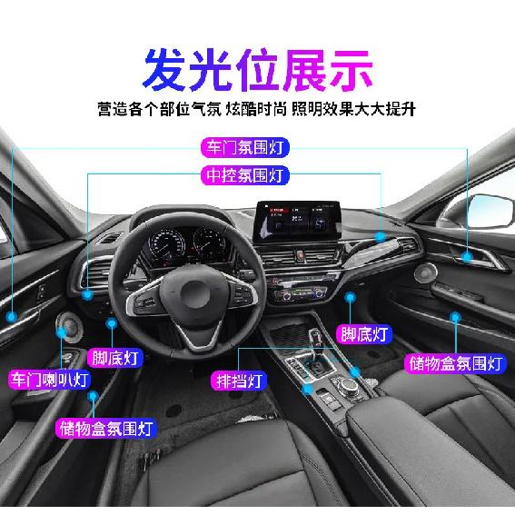 18 in 1 Car Ambient Light 64 Color Acrylic Strips 110cm 90cm 75cm 35cm 20cm Full Colors RGB Car Interior Bluetooth App Control