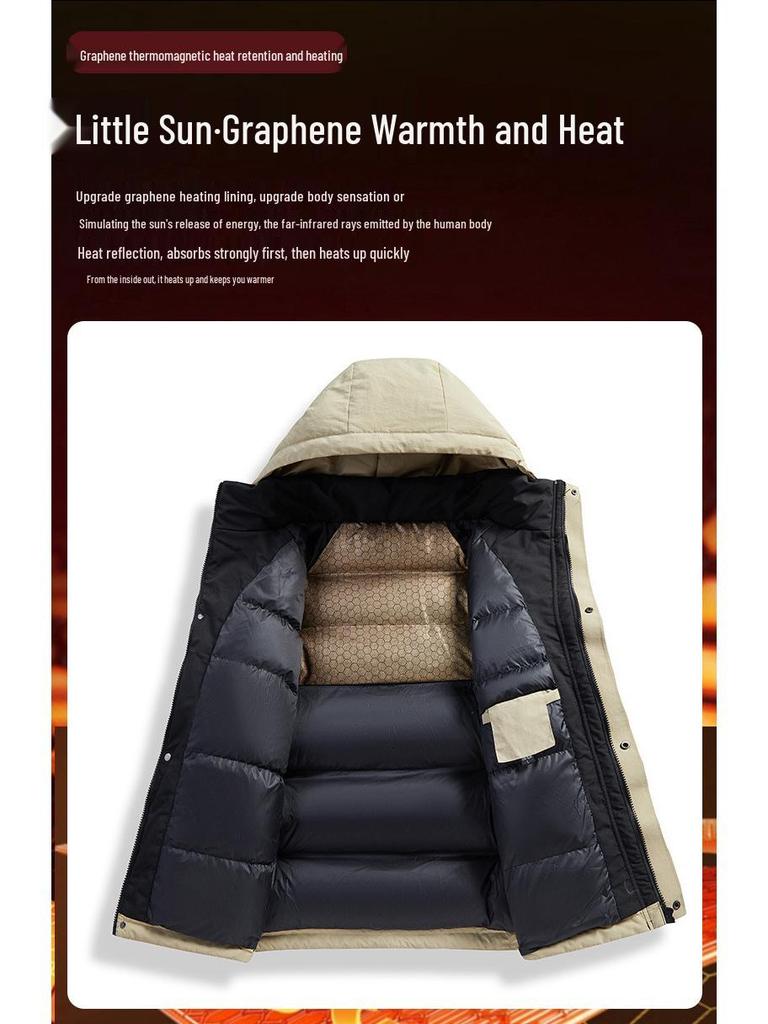 Winddichte, verdickte Winterjacke aus Graphen-Baumwolle für Herren