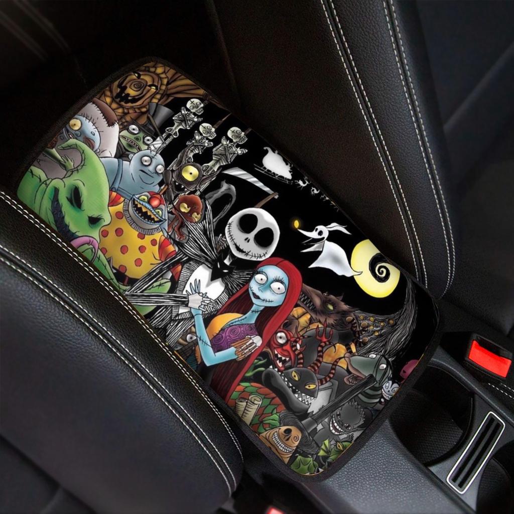 Eaby Butterfly Leopard Print Personality, Car Polyester Armrest Cover, Car Armrest Box Armrest Pad