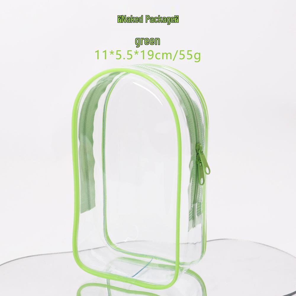 Clear PVC Zipper Doll Storage Bag - 19cm, Cartoon Dust Cover with Portable Hanging Buckle