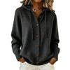 2026 Women's Button Knit Hooded Cardigan - Casual Solid Color Jacket for Autumn & Winter