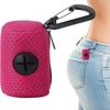 Dog Poop Bag Dispenser With Mesh Fabric Waste Holder, Zippered Leash Attachment, Outdoor Walking, Dog Park, Hot Pink