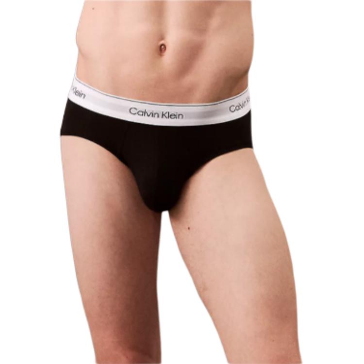 Calvin Klein Solid Color Letter Waistband Comfortable Mid-Rise Triangle Underwear Men Underwear Black 000NB3962A-UB1