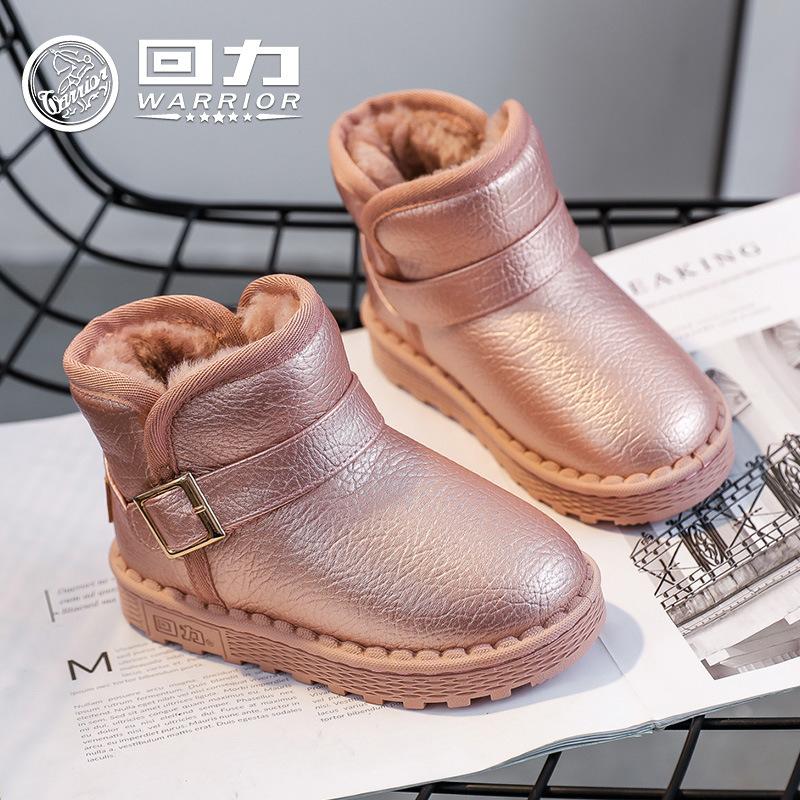 

WARRIOR Одноклассник Зимние сапоги Новый Зимний Бархатный Утепленный Теплый Ботинки для Мальчиков Девочек Большая Хлопковая Обувь 37