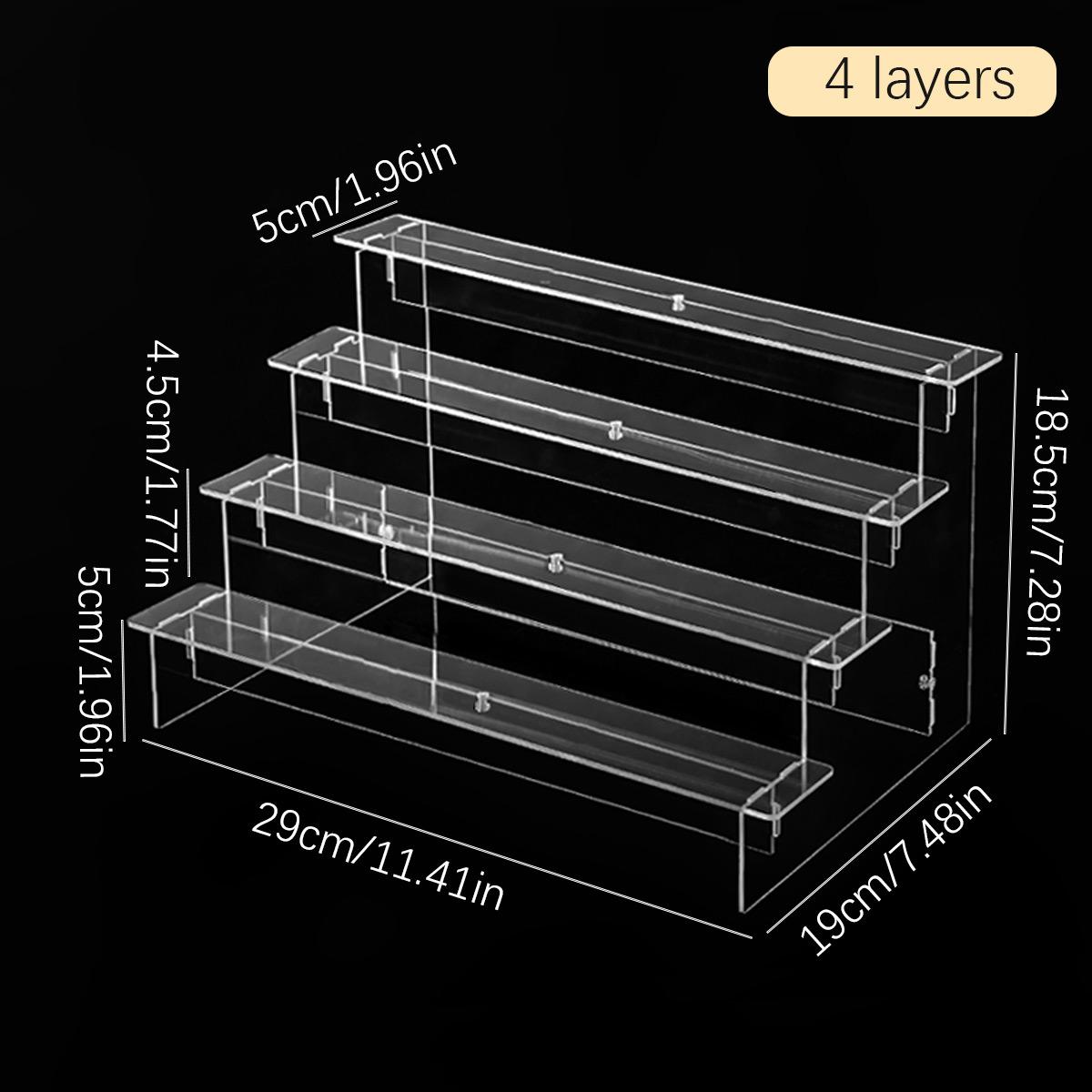 1pc,Transparent acrylic display rack, perfume, doll statue, cosmetics storage rack, ladder display rack