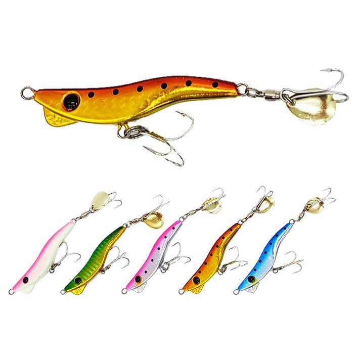 

PB Lure Spin Tail Metal Metal Jig for Horse Sea Black and Bluefish Jig, 19g/28g, Shrimp-Shaped Mackerel, Bass, Porgy, Flounder, Flathead, Rockfish,