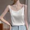 2025 Women's White Satin Camisole Tank Top: Elegant Back Design, Imitation Silk Summer Innerwear
