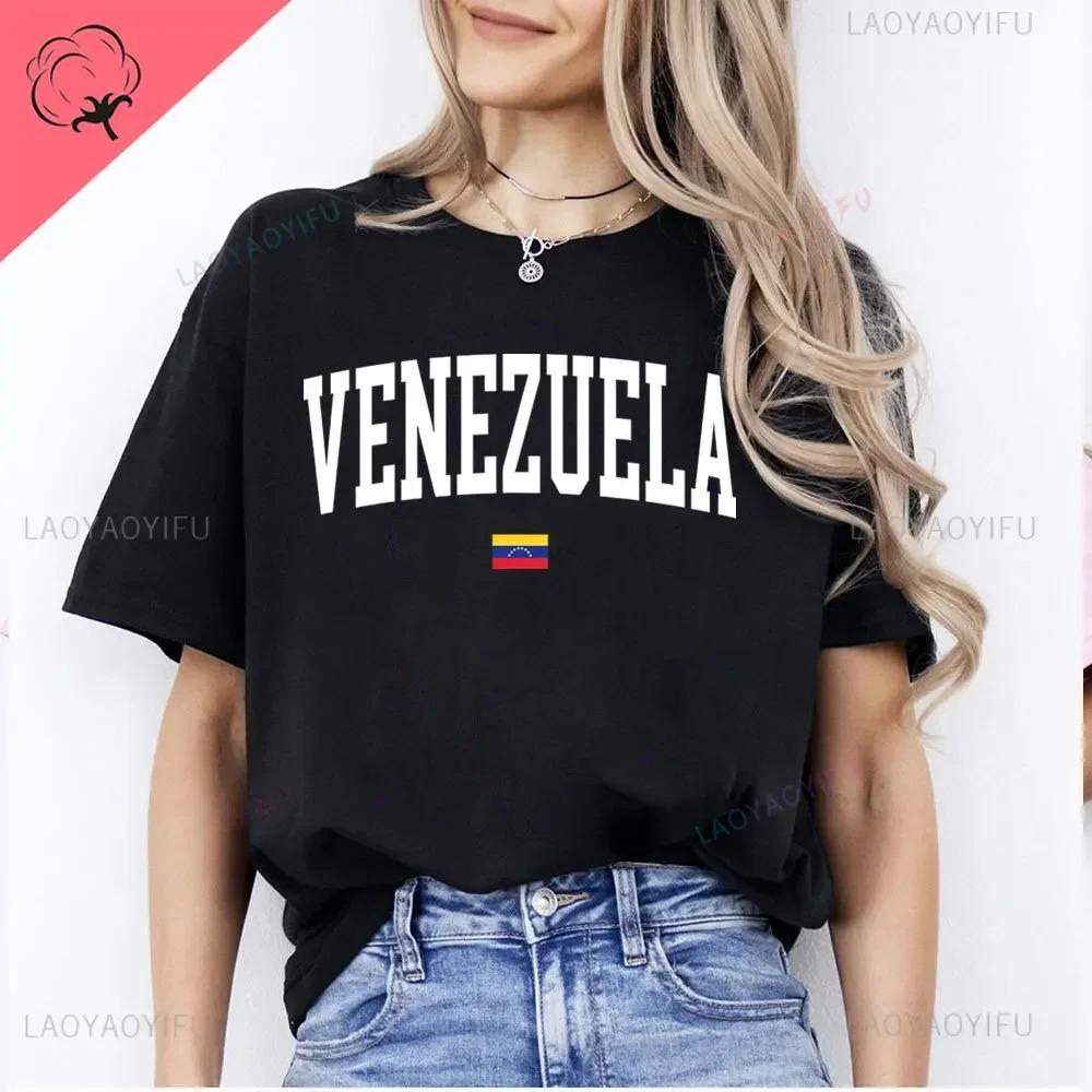 Venezuela Women T-Shirt Proud Venezuelan Venezuela Flag Unisex Streetwear High Quality Crew Neck Tshirt Short Sleeve Tops