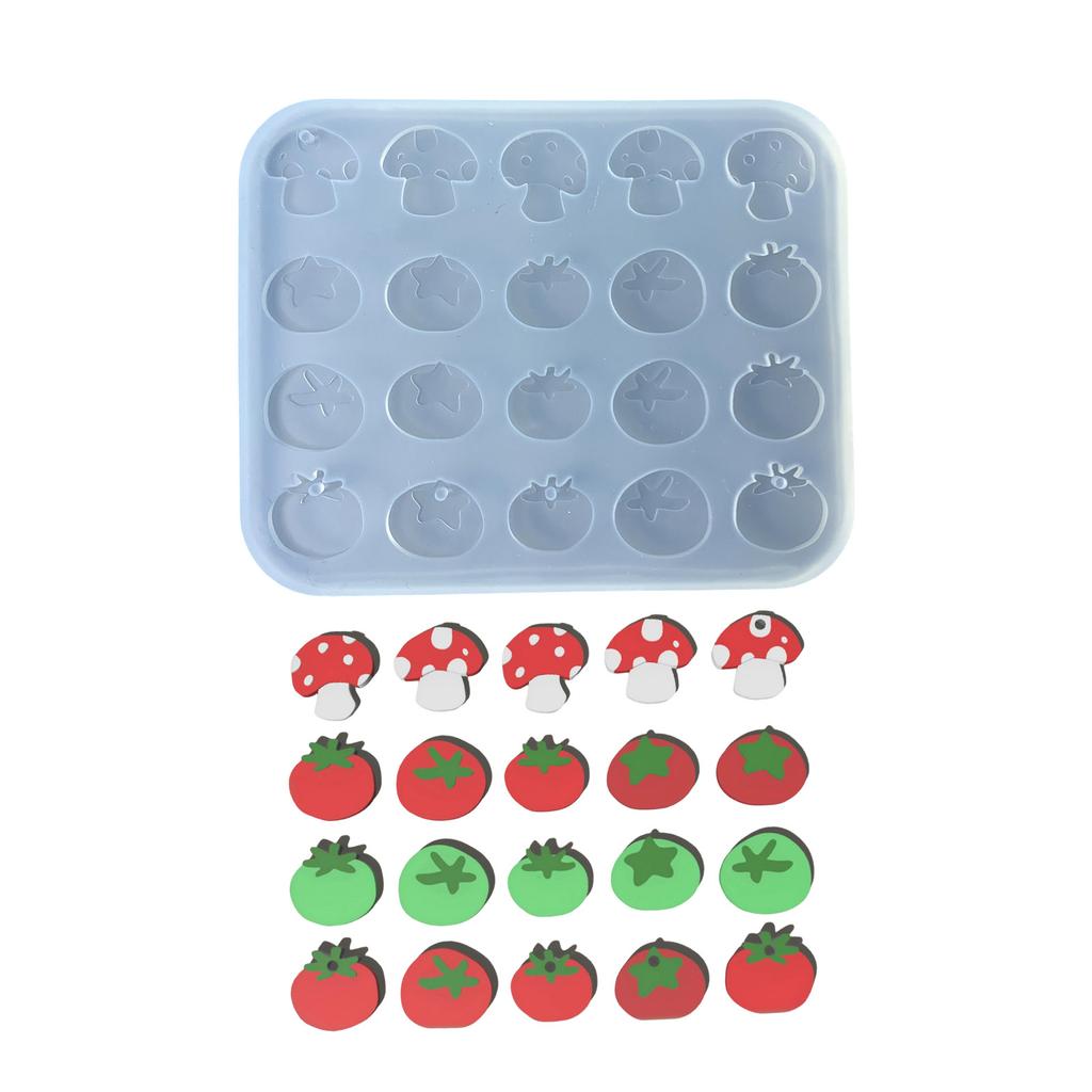 Easy to Clean Silicone Mold Small Mushroom and Tomato Accessories Mould Jewelry Accessory Making Mould for Craftsmen