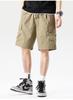 Cool combed cotton summer thin shorts men's loose mid length straight leg workwear cropped pants