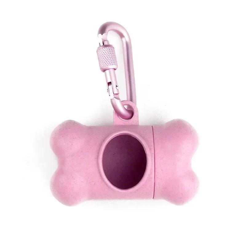 

Мешок для какашек для собак в форме кости, диспенсер для отходов, держатель для мусорного контейнера, диспенсеры, мешок для какашек для собак, инструмент для уборки мусора, товары для собак розовый