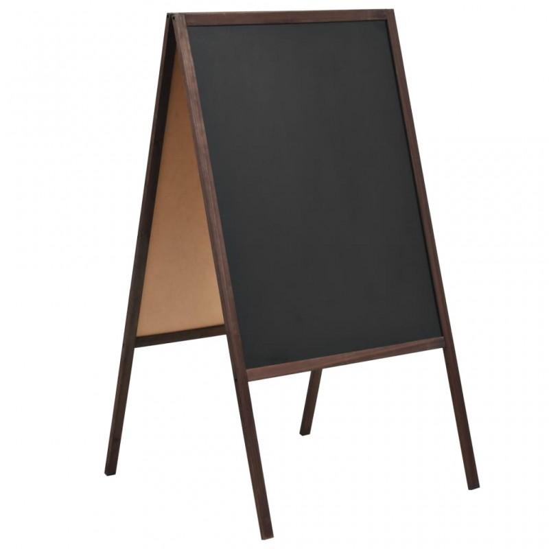 Day and Night - Day and Night Double-sided Standing Blackboard In Cedar Wood 60x80 Cm
