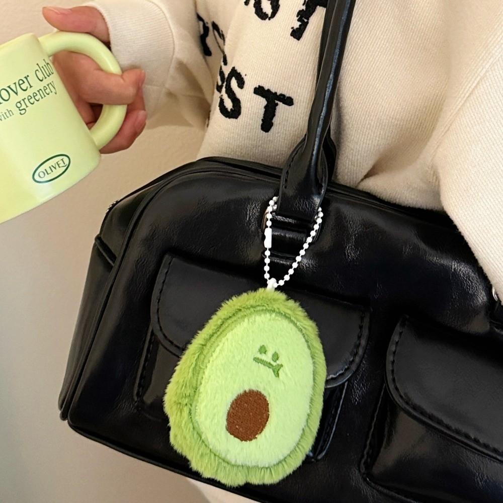New Cartoon Fruit Plush Doll Keychain Cute Avocado Lemon Cherry Backpack Charm Mango Peach Banana Stuffed Pendant Birthday Gifts