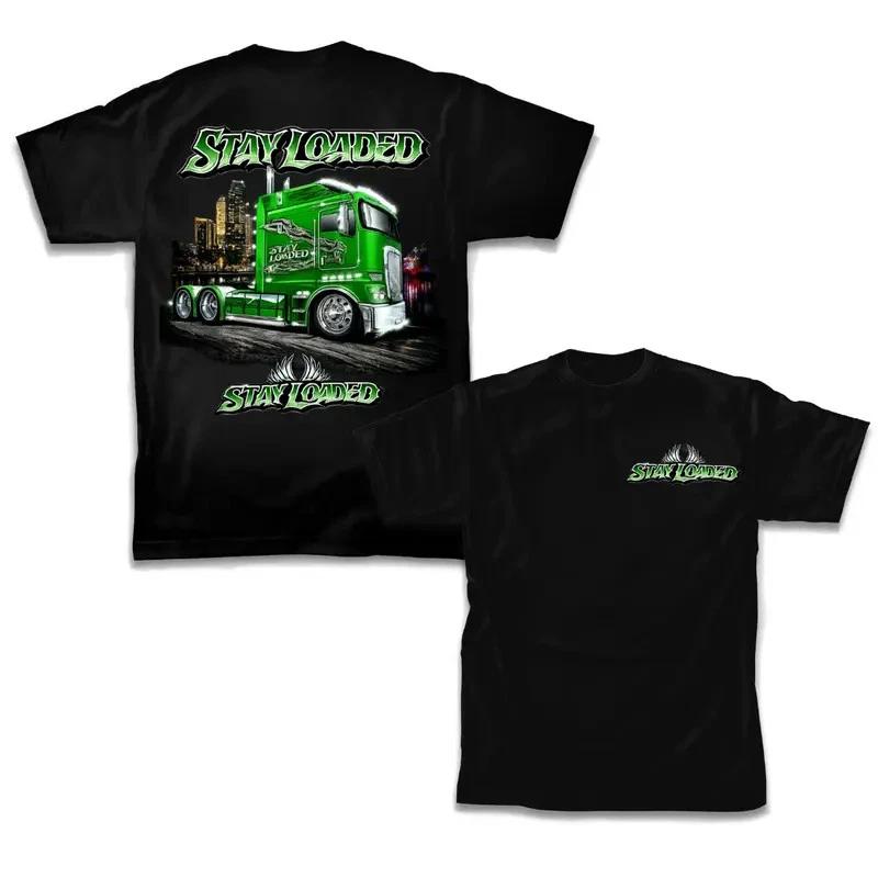 Stay Loaded Green City Semi Truck Graphic T-Shirt – Black Heavyweight Workwear T XXL
