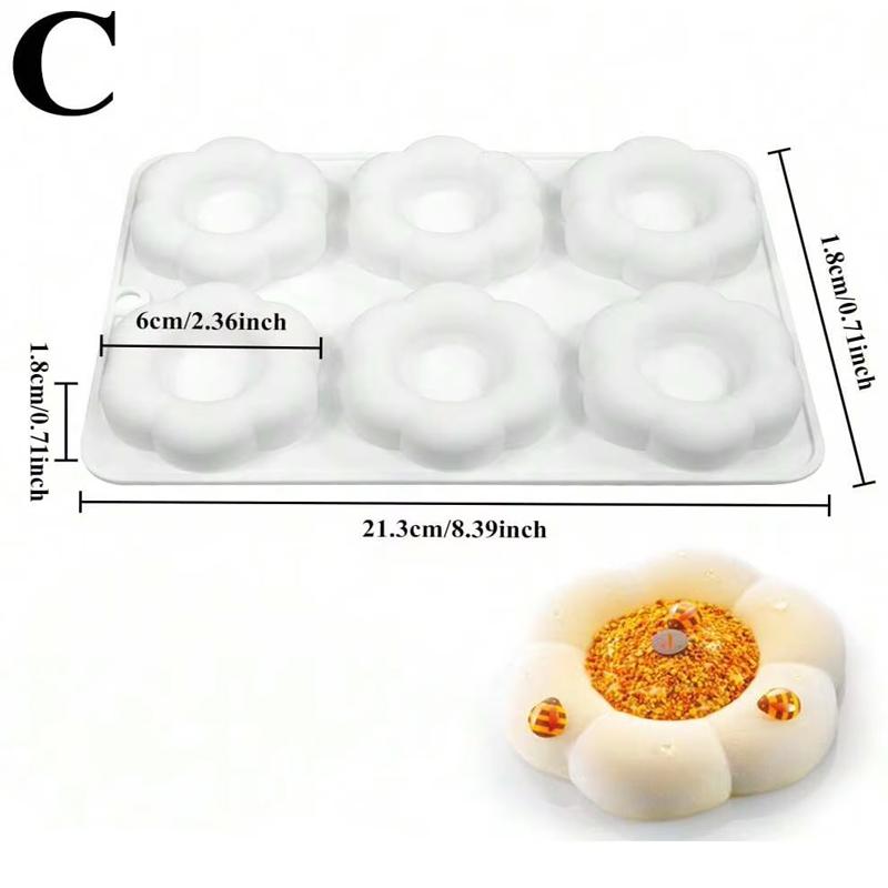 Mousse Cake Mold Food Grade BPA Free Heat-Resistant Dishwasher 6-Cavity DIY Fondant Chocolate Mold for Baking and Dessert Making