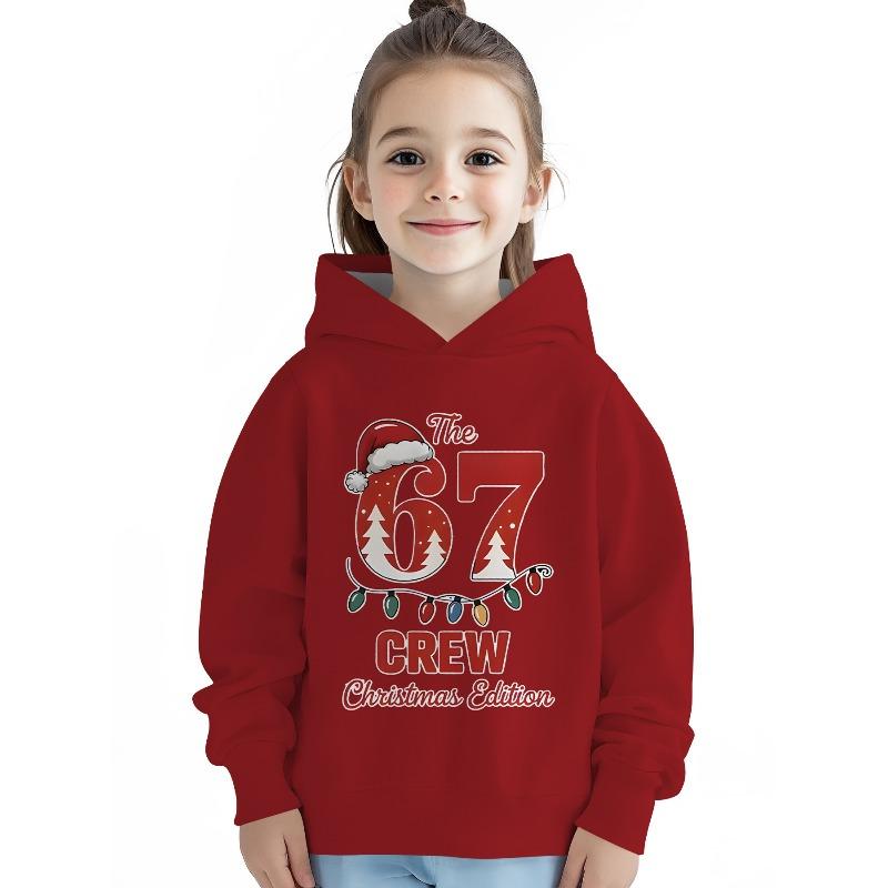 Autumn and Winter Children's Christmas Tree 3D Printed Hooded Comfortable and Versatile Breathable Hoodies & Sweatshirts (Girls)