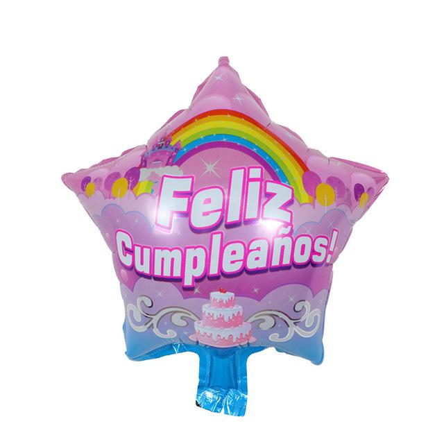 10Pcs Feliz Cumpleaños Día AIr Globos 10inch Colorful Mini Spanish Happy Birthday Foil Balloons Home Party Decorations Kids Gift