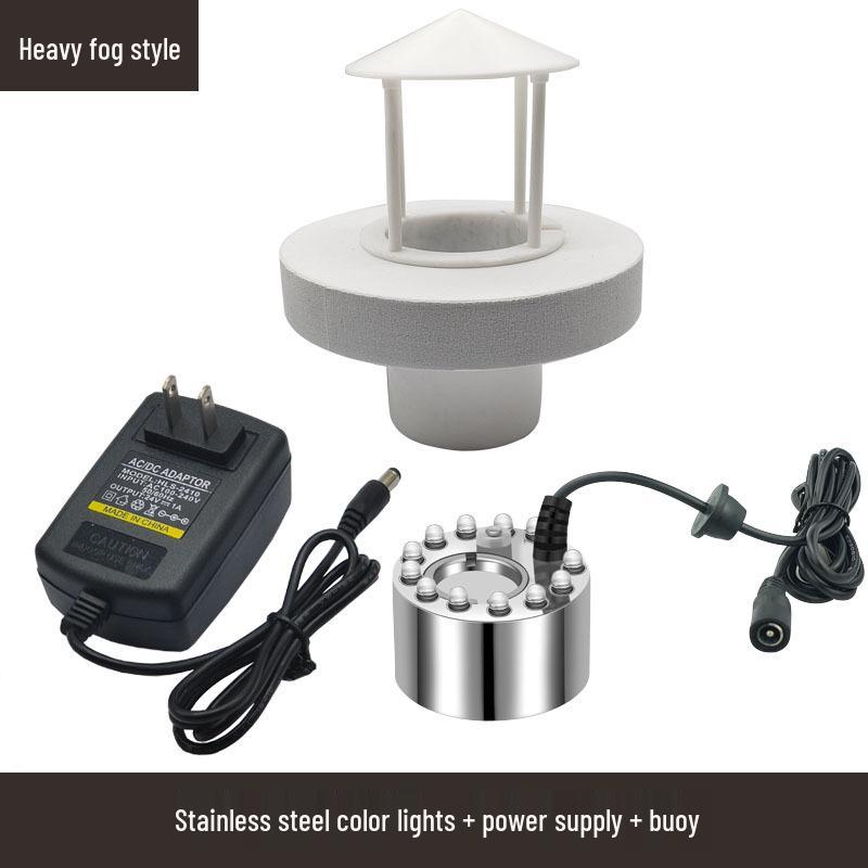 Colorful Lights 24V Fog Maker with Large Mist Output and Water Shortage Auto-Off for Aquariums and Rockeries