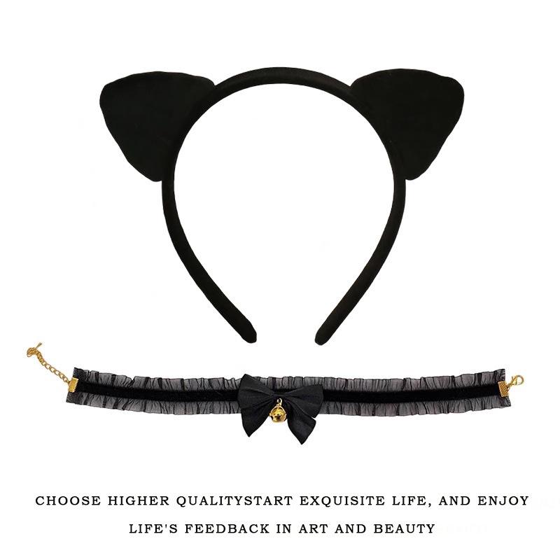 Handmade Cat Ears & Tail Set: Cute Cosplay Hair Accessories for Catgirl