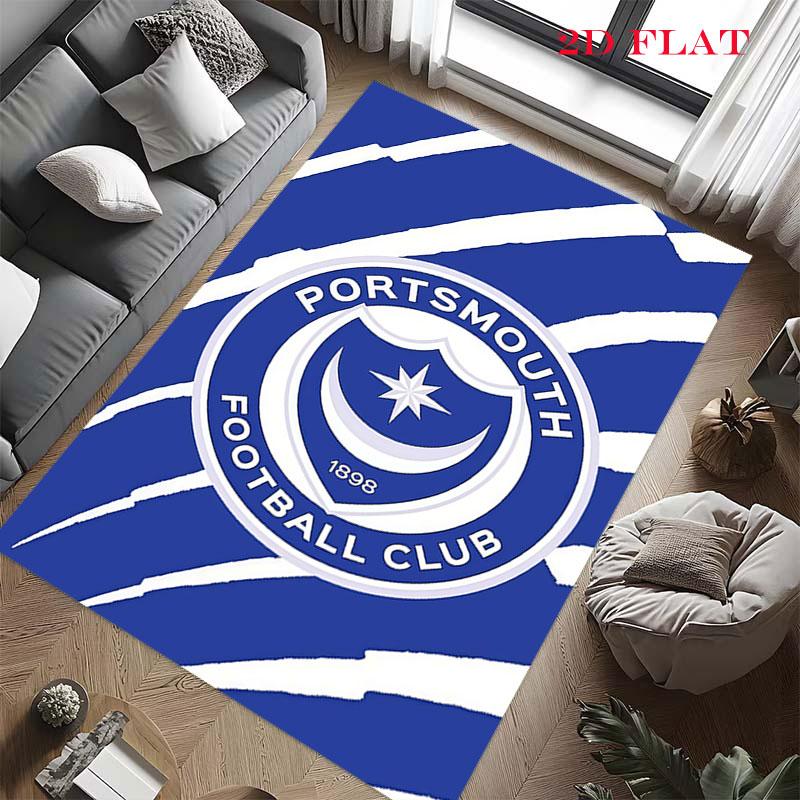 Portsmouth Logo Poster Carpet Rug for Living Room Bedroom Home Sofa Decoration,Kids Play Nonslip Floor Mat