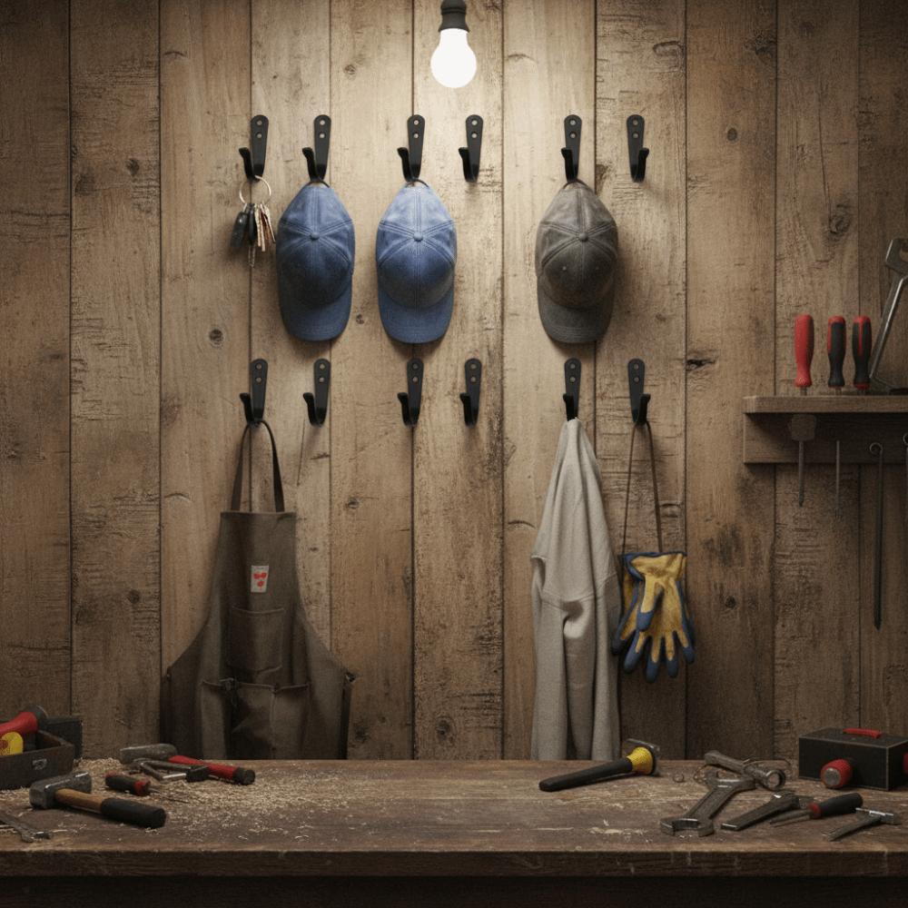 10Pcs Iron Clothes Storage Rack Metal Wall Hanging Hook Simple Coat Single Hanger Bedroom Storage