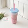 Girly Heart Large Capacity Straw Cup for Summer - Portable for Home, Travel, Milk Tea, Cold Drinks, Water, On-the-Go Use