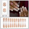 European and American long water pipes simple French fake nails gradual change flower colored diamonds cross-border wear armor Press on nails