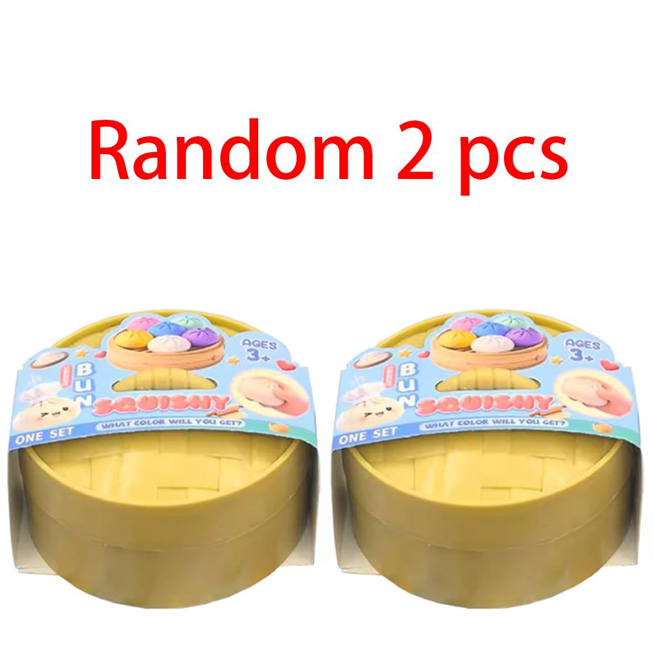 Colorful Simulated Dumpling Squishy Relaxing Relieve Anxiety Antistress Enhance Happiness Reusable Rebound Squeeze Reliever Toy