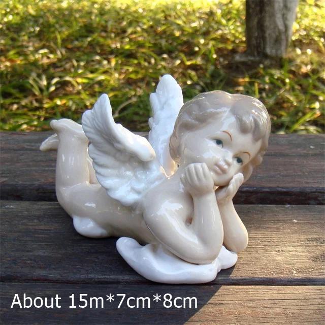 

Прекрасная фарфоровая фигурка ангела, керамическая кукла Купидона, миниатюрное украшение для дома и любви, для свадебного декора, подарок на День святого Валентина, ремесло M