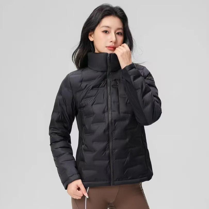 Autumn and winter new rubber-pressed down jacket women's short light and thin white duck down stand-up collar casual and lightweight jacket tide