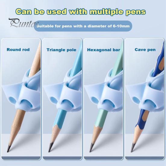 4Pcs/Set Silicone Pencil Gripper Finger Callus Prevention Correct Posture Aid Ergonomic Kids Non-Slip Pencil Holder