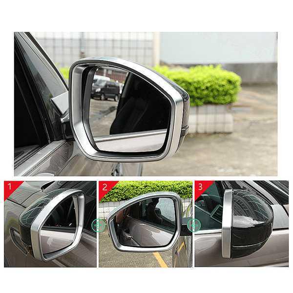 Silver ABS Chrome Rearview Mirror Rain Guard for Land Rover Fa - 1 Pair