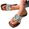 One line fashion woven sequin casual flip flops