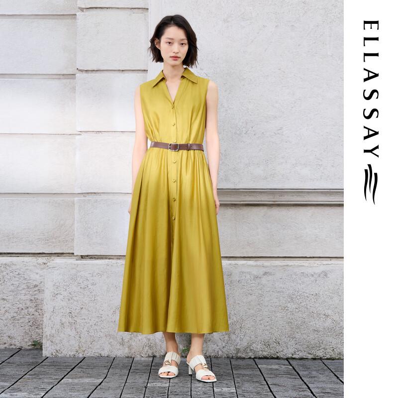 

ELLASSAY Women s Lyocell Blend Sleeveless Shirtdress S